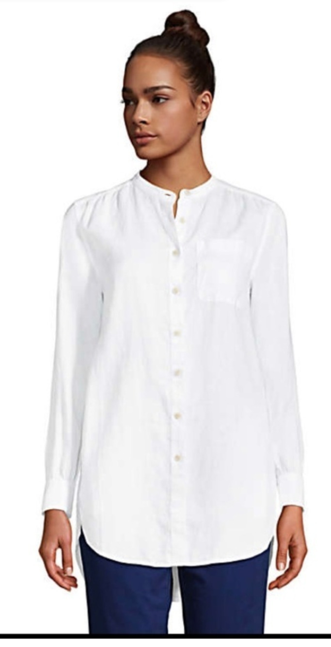 Lands End White Jersey A-Line Tunic